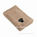 Microfiber Pet Towel With Embroidered Paw